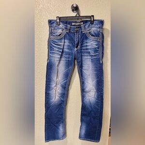 Affliction Men's Distressed Blue Skinny Jeans